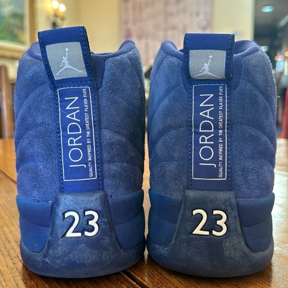 NIKE AIR JORDAN 12 RETRO DEEP BLUE SHOES Size 14 - Picture 5 of 9